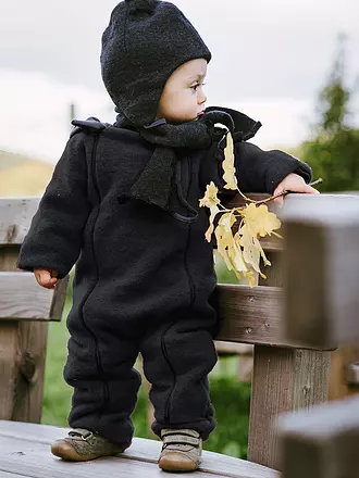 POPOLINI | Combinaison bébé en laine polaire | dunkelblau